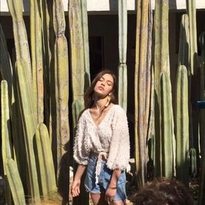 ASTR THE LABEL Jacquard crop top